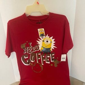 I NEED COFFEE MINION MEN'S T-SHRIT SIZE SMALL - BRAND NEW WITH TAGS